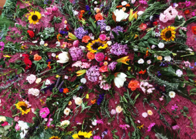 Cercle de fleur salle de pratique